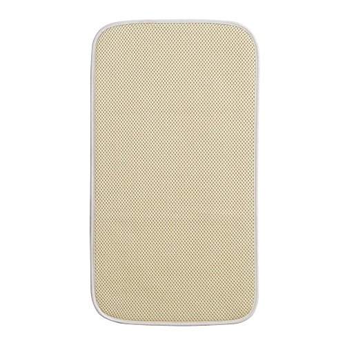 iDesign 40030 iDry Dish Drainer Mat, Small Quick-Drying Draining Board Mat, Made of Polyester, Wheat/Ivory