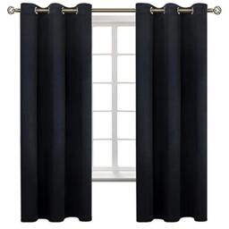 BGment Black Blackout Curtains for Bedroom - Grommet Thermal Insulated Room Darkening Curtains for Living Room, Set of 2 Panels, 42 x 63 Inch