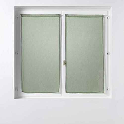 Douceur d'Intérieur, Sandra Khaki Straight Curtains 2 x 60 x 160 cm