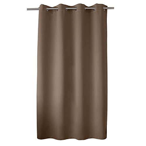 Enjoy Home ED Blackout Curtain with Silver Eyelets, 140 x 180 cm, 100% Polyester, Oeko-TEX Certified Fabric, Liquorice Collection