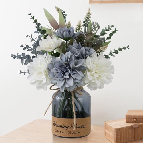 SHINFHOMF Artificial Flowers in vase,Table centerpieces for Dining Room,Flower centerpieces for Tables