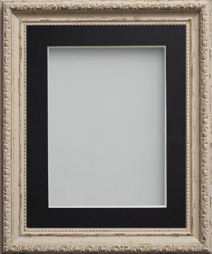 Frame Company Brompton Range Shabby Chic Picture Photo Frame With Black Mount * Choice of Sizes*