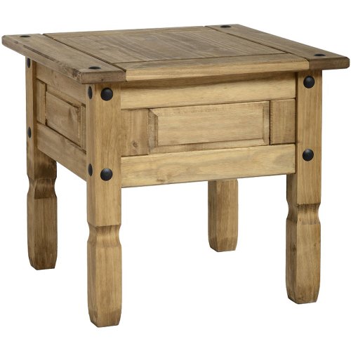 Corona Lamp Table Light Fiesta Wax Solid Wood Pine Wooden Mexican Styling Living Room Side End Coffee Stand 52cm High 58cm Wide 58cm Deep