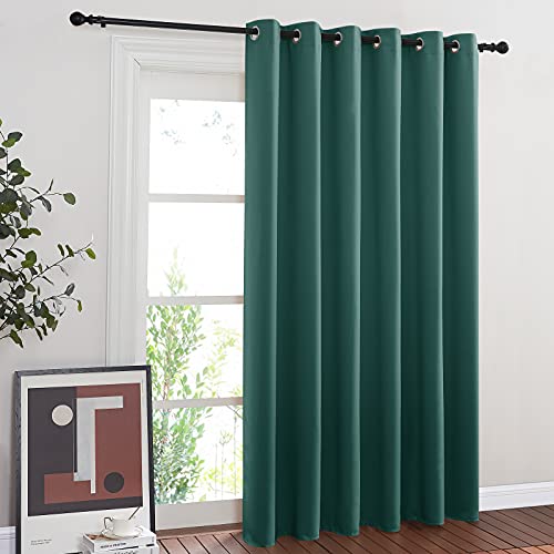 NICETOWN Bedroom Window Blackout Curtain Panel - Home Decoration Thermal Insulated Blackout Drape/Drapery for Loft, Guestroom (Hunter Green, 1 Panel, 80 x 84 inch)