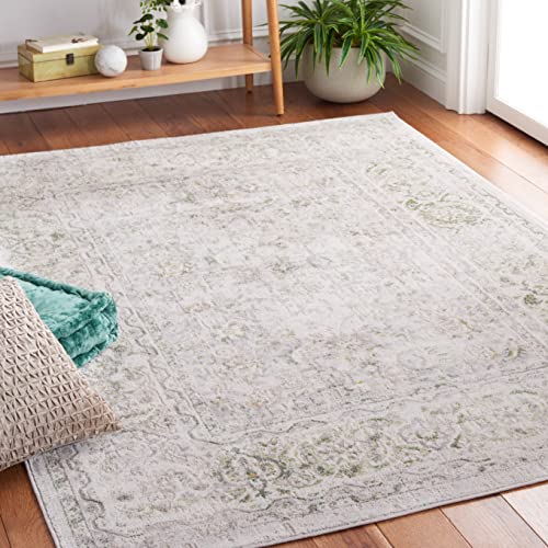 SAFAVIEH Traditional Rug for Living Room, Dining Room, Bedroom - Palma Collection, Low Pile, in Beige and Green, 122 X 183 cm