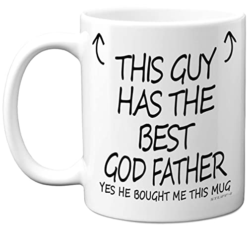 Stuff4 This Guy Has The Best God Father Mug, Christmas Day Presents Gift - God Father Gifts, 11oz Ceramic Dishwasher Safe Coffee Mugs, Son Gifts for Birthday, Premium Cup Made in UK