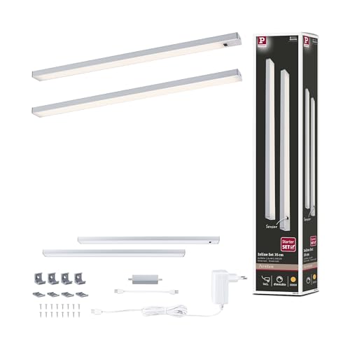 Paulmann 98608 LED Under-Cabinet luminaire Inline 2-Piece Set 2x4W 350x26mm 2x350lm 24V Chrome matt 3000K dimmable