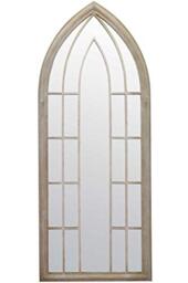 MirrorOutlet New Large Gothic Designed Arched Outside Garden Wall Mirror 4ft11 x 2ft, Silver, 150x61