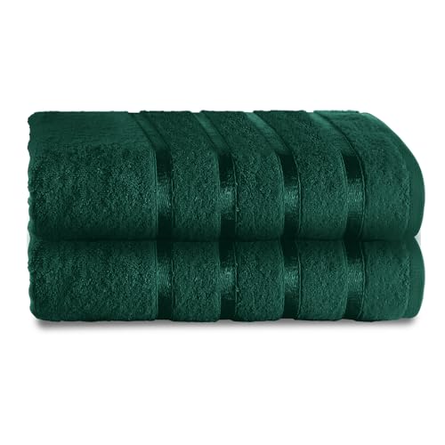 GC GAVENO CAVAILIA Bath Sheet Towel Set of 2 - Soft & Super Absorbent Large Bath Towel - 500 GSM Ringspun Cotton Towels Set, Dark Green