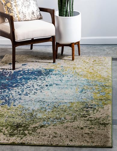 Unique Loom Estrella Collection Colourful Abstract Blue Rug 155 x 244 cm
