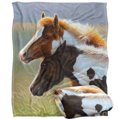 Jq Licensing - Cf Two Foals Horses Silky Touch Super Soft Throw Blanket 152 X 127 Cm