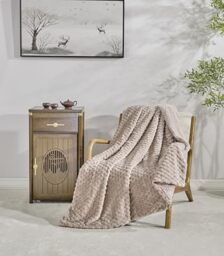 Miracle Home. Fleece Blanket Reversible Microfiber Pearl Flannel Velvet and Sherpa 280GSM-180GSM, Soft, Warm and Lightweight, Machine Washable, 160 X 220 cm, Brown