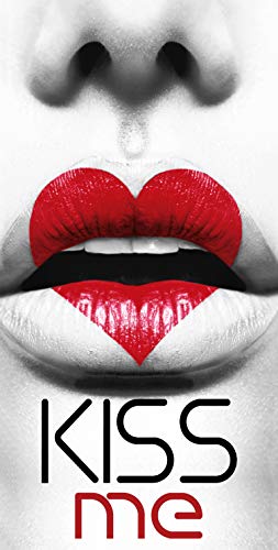 Miracle Home. 100% Polyester Microfibre Kiss Me Beach Towel, Multi-Colour, 95 x 175 cm. 11755
