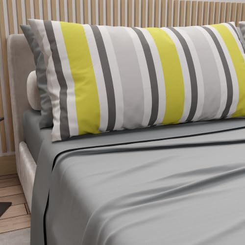 PETTI Artigiani Italiani - Cotton Sheets, Complete Bed Set with Pillowcases in Digital Print Thousand Stripes 33 - Queen Size - Made with Love in Italy since 1968