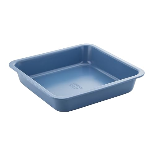 Wiltshire Colour Rush Square Cake Pan, Marine Blue, PFOA PTFE Free, 23cm - Robust Cake Pan, Non-Stick Coating, Coated Baking Pie Tin, Cake Mould, Sheet Steel Bakeware, 25x5.5cm, Internal Size 23x5cm