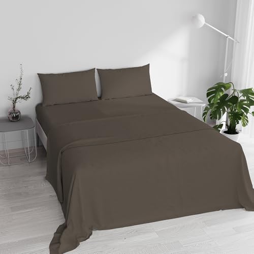 Italian Bed Linen MaxColor Bedding Dark Brown