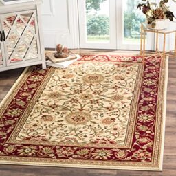 Safavieh Traditional Rug for Living Room, Dining Room, Bedroom - Lyndhurst Collection, Short Pile, in ‎Ivory and Red, 90 x 150 cm