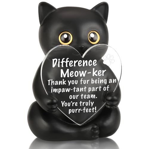 FOUGSTA Funny Office Figurine, Difference Meow-ker Appreciation Cat Figurine, Employee Appreciation Gift for Coworkers, Thank You Gift for Team Recognition, Funny Office Desk Resin Decor, XXS26