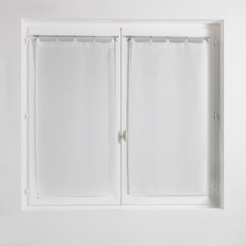 Douceur d'Intérieur Pair of Straight Milza Net Curtains 2 x 60 x 90 cm White