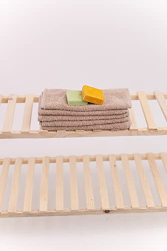 Questo Casa, 5 piece towel, 100% cotton, bath towel/hand towel, light coffee, 30x50 cm