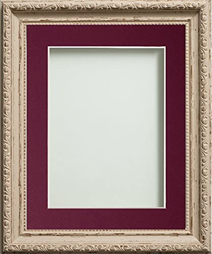 Frame Company Brompton Vintage Cream A3 Photo Frame with Plum Mount for A4