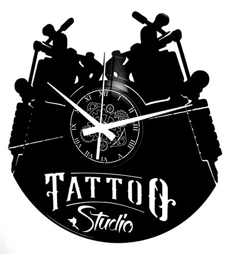 Instant Karma Clocks - Tattoo Studio Wall Clock - Bold Ink-Inspired Decor for Artists and Tattooists - Silent Quartz Movement - Gift Idea for Tattoo Shops and Body Art Fans