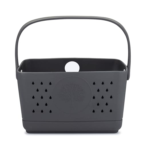 Parker Baby Bath Caddy - BPA Free & Food Grade Shower Caddy Organizer for Toys & Supplies - Quick-Dry, Sturdy & Perfect Size Shower Basket w/Handle in Neutral Colors