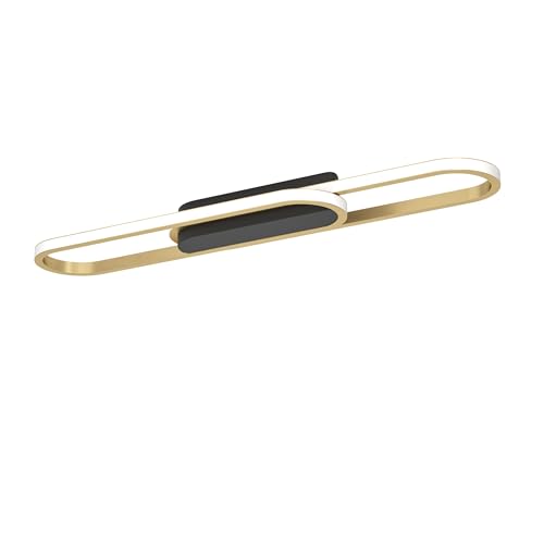 Eglo LED Oval Ceiling Light Conivarena, Living Room Lighting, Brass Metal lamp, Warm to Cool White, 69 cm