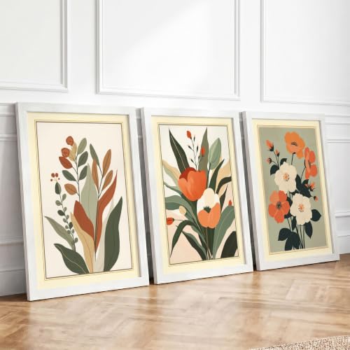 Botanical Illustrations Botanical Set of 3 Framed Wall Art Prints A3