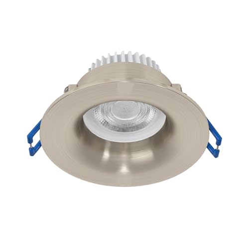 Eglo LED recessed Spotlight Salabate, Ø 8.8 cm, Flat Ceiling spot for Bathroom, Aluminium Silver, Warm White, Neutral Cool IP65