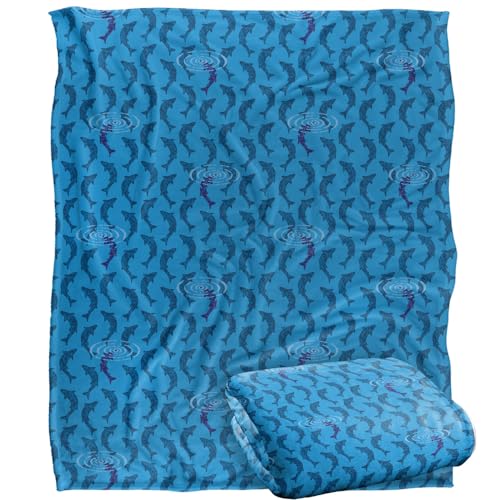 Jq Licensing Trout Rise Fishing Pattern Silky Touch Super Soft Throw Blanket 152 X 127 Cm