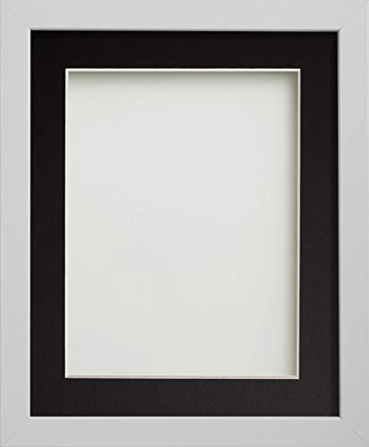 Frame Company Allington White Photo Frame with Black Mount, 10x8 for 6x4 inch, fitted with perspex