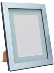 Q7 Picture Photo Frame, Silver with Blue Mount, A3 Image Size A4
