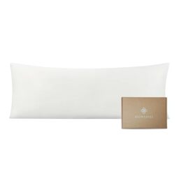 "BIOWEAVES 100% Organic Cotton Body Pillow Cover for Body Pillowcases 300 Thread Count Soft Sateen Weave GOTS Certified with Zipped Closure - 21"" x 54"", White"