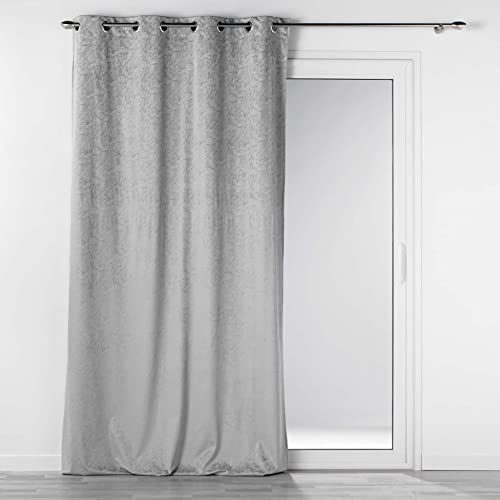 Douceur d'Intérieur, Curtain with Eyelets (135 x 240 cm) Watercolour Grey Printed Velvet