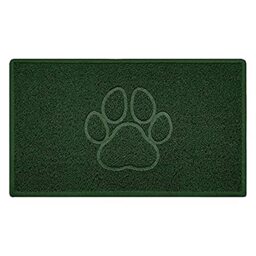 Nicoman Paw Embossed Shape Indoor Outdoor Dirt-Trapper Door Mat Washable Barrier Heavy Duty Doormat - (Watertight Rubber-Back, Medium, Green, 75 x 44cm)