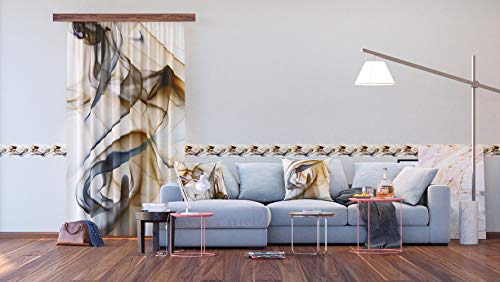 AG Design Fantasy of flowing multi-colored smoke, curtains for living room, kitchen, bedroom, 140 x 245 cm.
