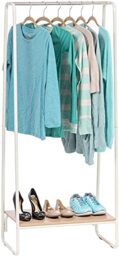 Iris Ohyama, Bedroom Storage, Large Metal Clothes Rack, Wardrobe with Shelf, Coat Rack, 1 Level, White, Dressing, Clothes & Shoes, Entrance, Easy Assembly, PI-B5L