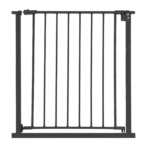 Relaxdays stair gate, 75–80 cm, no drilling required, for babies & toddlers, clamp-mounted for doorways, black