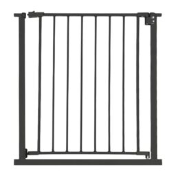 Relaxdays stair gate, 75–80 cm, no drilling required, for babies & toddlers, clamp-mounted for doorways, black