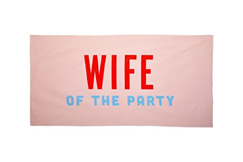 Pearhead Wife Of The Party Beach Towel, Bachelorette Party Decor, Bride to Be Accessory, Bridal Shower Gift
