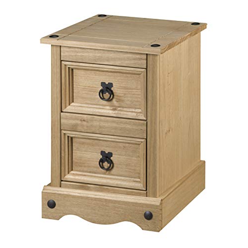 Mews Corona Pair Solid Bedside Cabinets, Wood, W 36cm (D) 32cm (H) 53cm,Brown