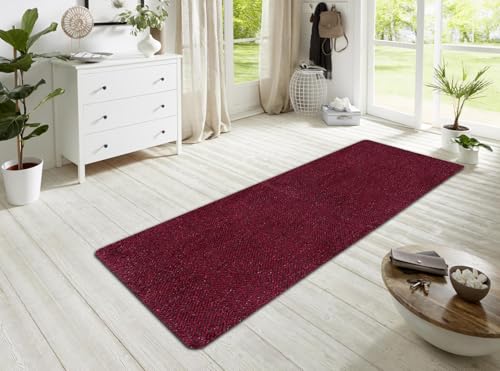HANSE Home Clean & Go Doormat for Indoor and Outdoor Use 50 x 150 cm - Door Mat Dirt Trapper Mat Door Mat Washable & Weatherproof, Non-Slip for Entrance & Outdoor Use - Red Black