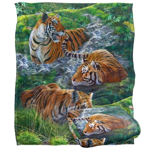 Jq Licensing - Jmm-Jp Tigers In Water Silky Touch Super Soft Throw Blanket 152 X 127 Cm
