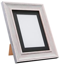FRAMES BY POST Scandi Vintage Picture Photo Frame, Recycled Plastic, Distressed Blue with Black Mount, 18 x 14 Image Size 14 x 11 Inch
