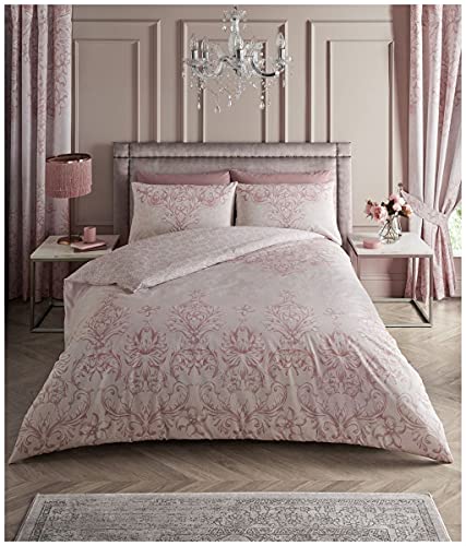 Luxurious Antoninette Bed Set with Duvet Cover and Pillow Cases, Polyester-Cotton, [ Single - Pink ]