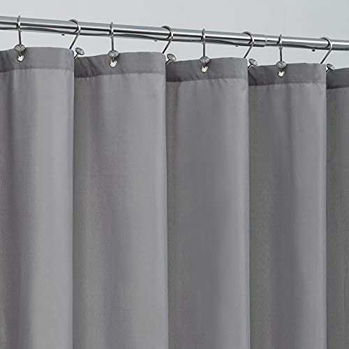 "ALYVIA SPRING Long Fabric Shower Curtain Liner Waterproof - 72"" x 78"", Soft & Lightweight Long Shower Curtain with 3 Magnets, Machine Washable - 72x78, Grey"