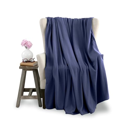 WESTPOINT HOME Vellux Blanket, Polyester Faux Fur Fleece Microfiber, Blue, King