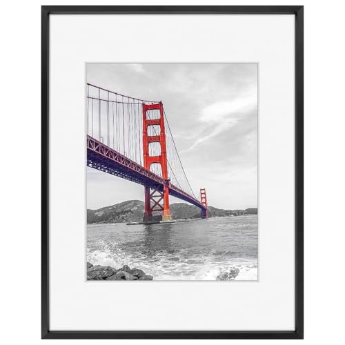 Frametory, 11x14 Picture Frame Display 8x10 or 11x14 Without Mat for Wall Mounting Aluminum Photo Frame (Black, Pack of 1)