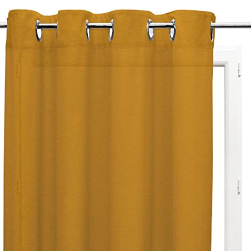 Soleil d'ocre Cotton Net Curtains, Yellow, 135 x 250 cm